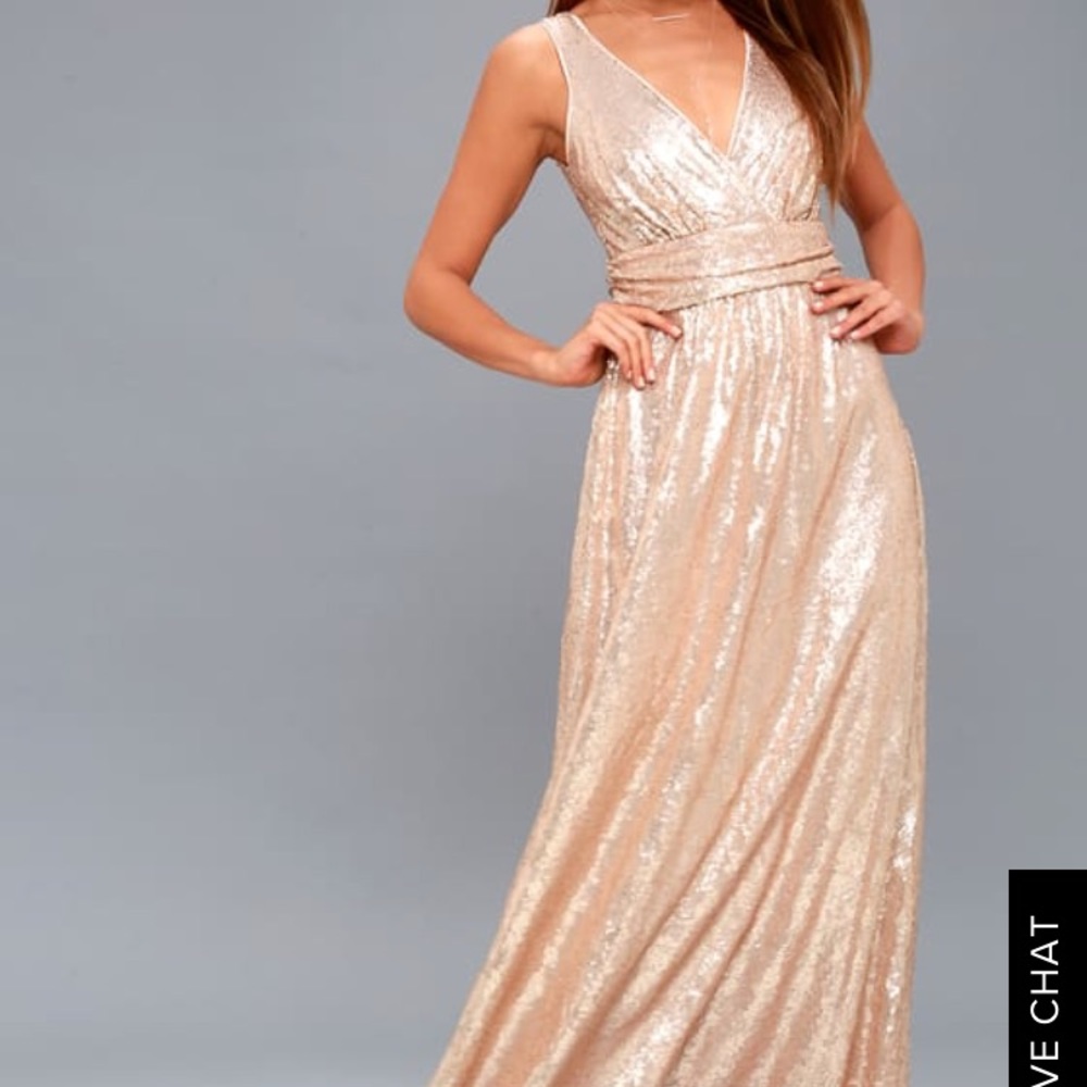 Lulu’s sequin rose gold dress
